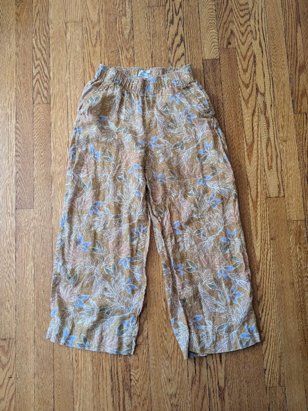 Botanical Print Linen Pants